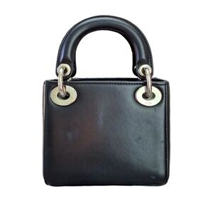 Christian Dior vintage lady John Galliano style roots handbag in black leather